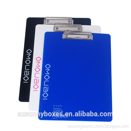 A4 Hard Plastic Metal Clip File Menu Hanging Board